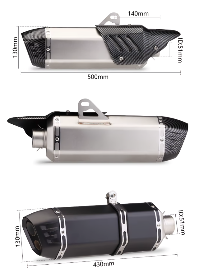 Kawasaki Slip on Exhaust Black Carbon Tip | NINJA400 R6 MT09 Z900 Z750 CBR400R XJ6 450SR MT03