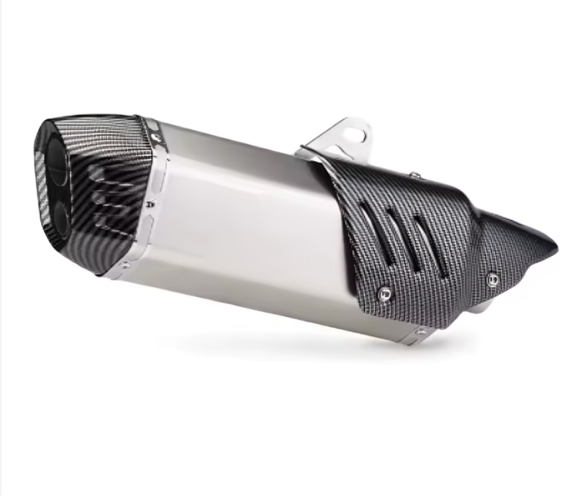 Kawasaki Slip on Exhaust Silver Carbon Tip | NINJA400 R6 MT09 Z900 Z750 CBR400R XJ6 450SR MT03