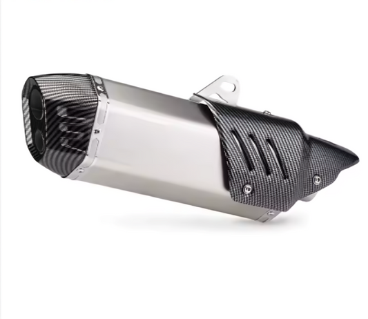 Kawasaki Slip on Exhaust Silver Carbon Tip | NINJA400 R6 MT09 Z900 Z750 CBR400R XJ6 450SR MT03